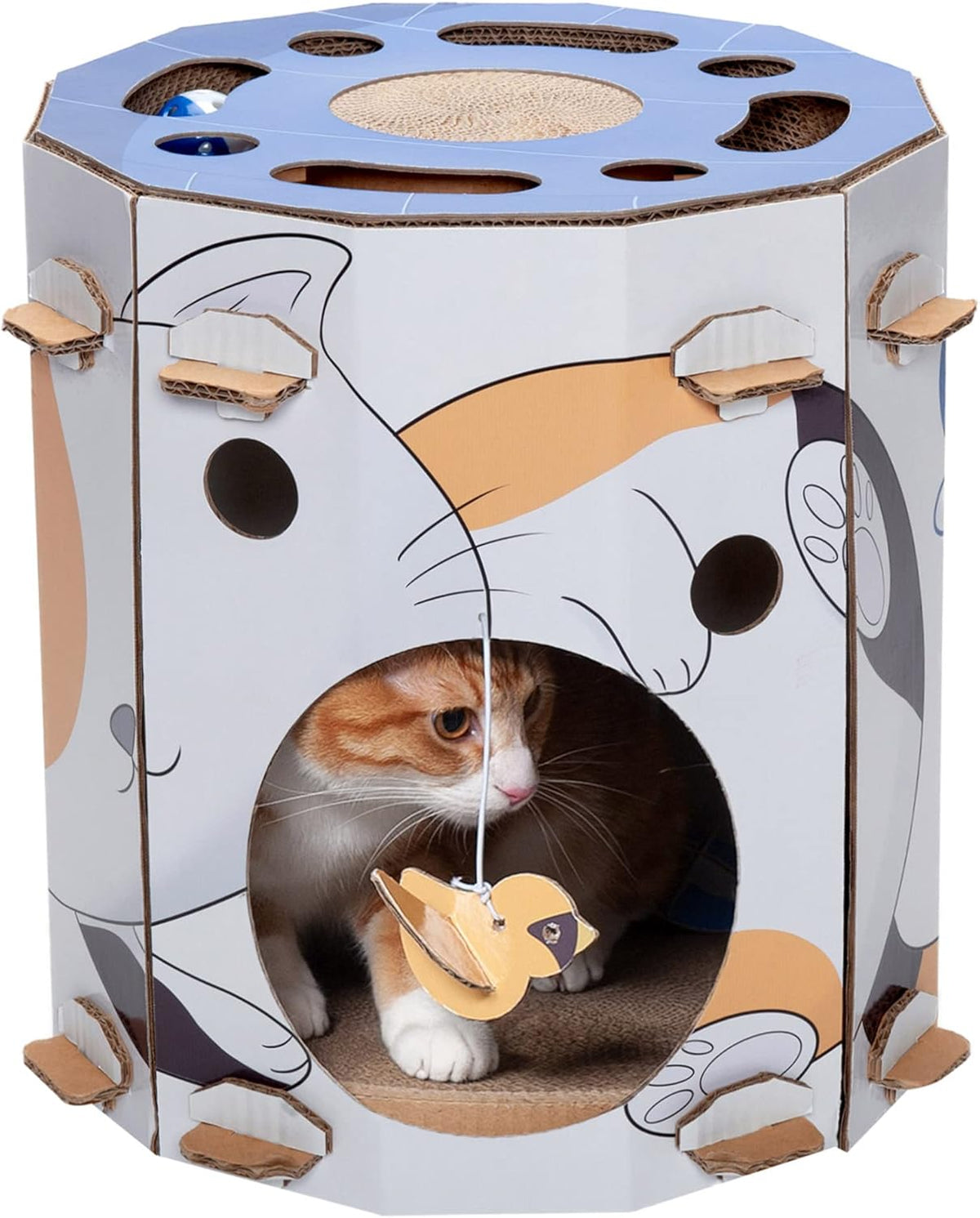 Multi-Level Cardboard Cat Playhouse & Scratcher