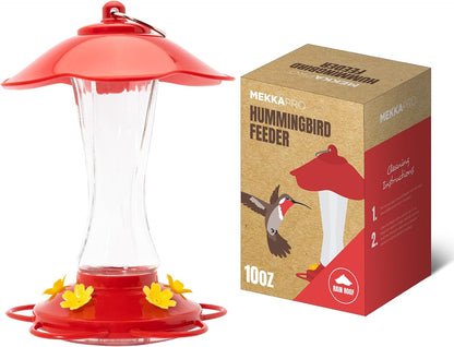 2-Pack 10 oz Glass Hummingbird Feeders