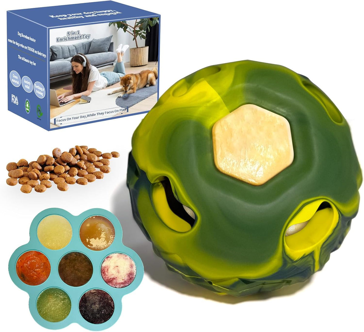 Interactive Dog Treat Puzzle & Enrichment Ball