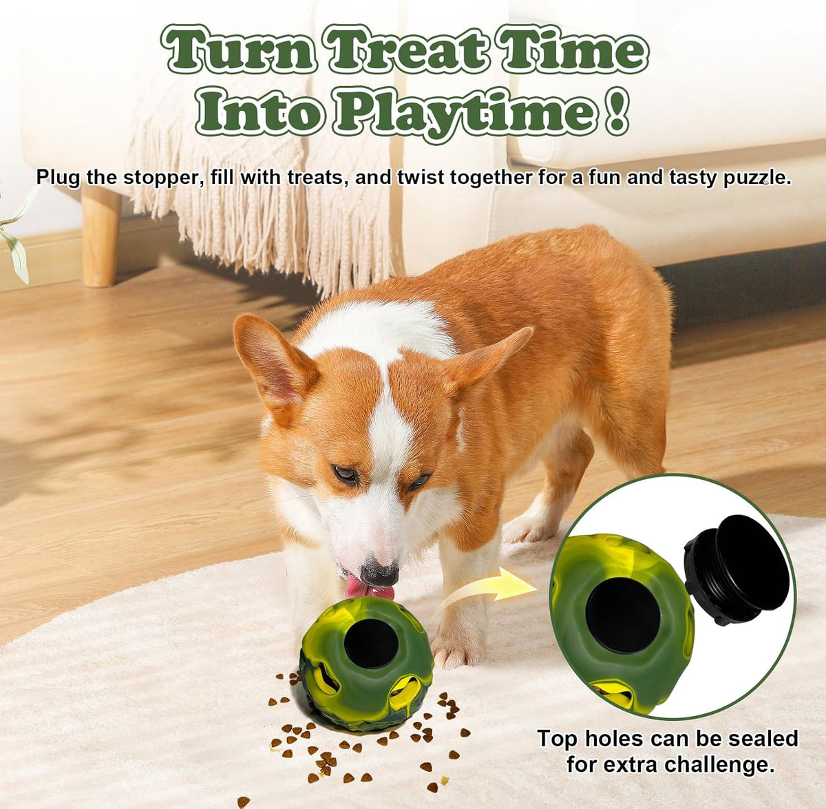 Interactive Dog Treat Puzzle & Enrichment Ball