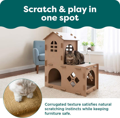 Multi-Level Cardboard Cat Playhouse & Scratcher