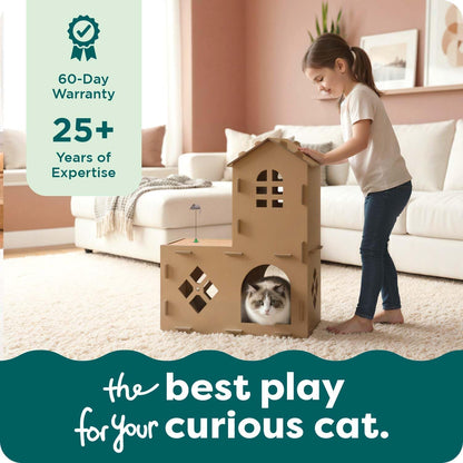 Multi-Level Cardboard Cat Playhouse & Scratcher