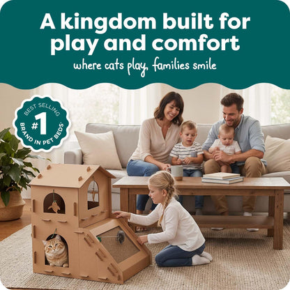 Multi-Level Cardboard Cat Playhouse & Scratcher