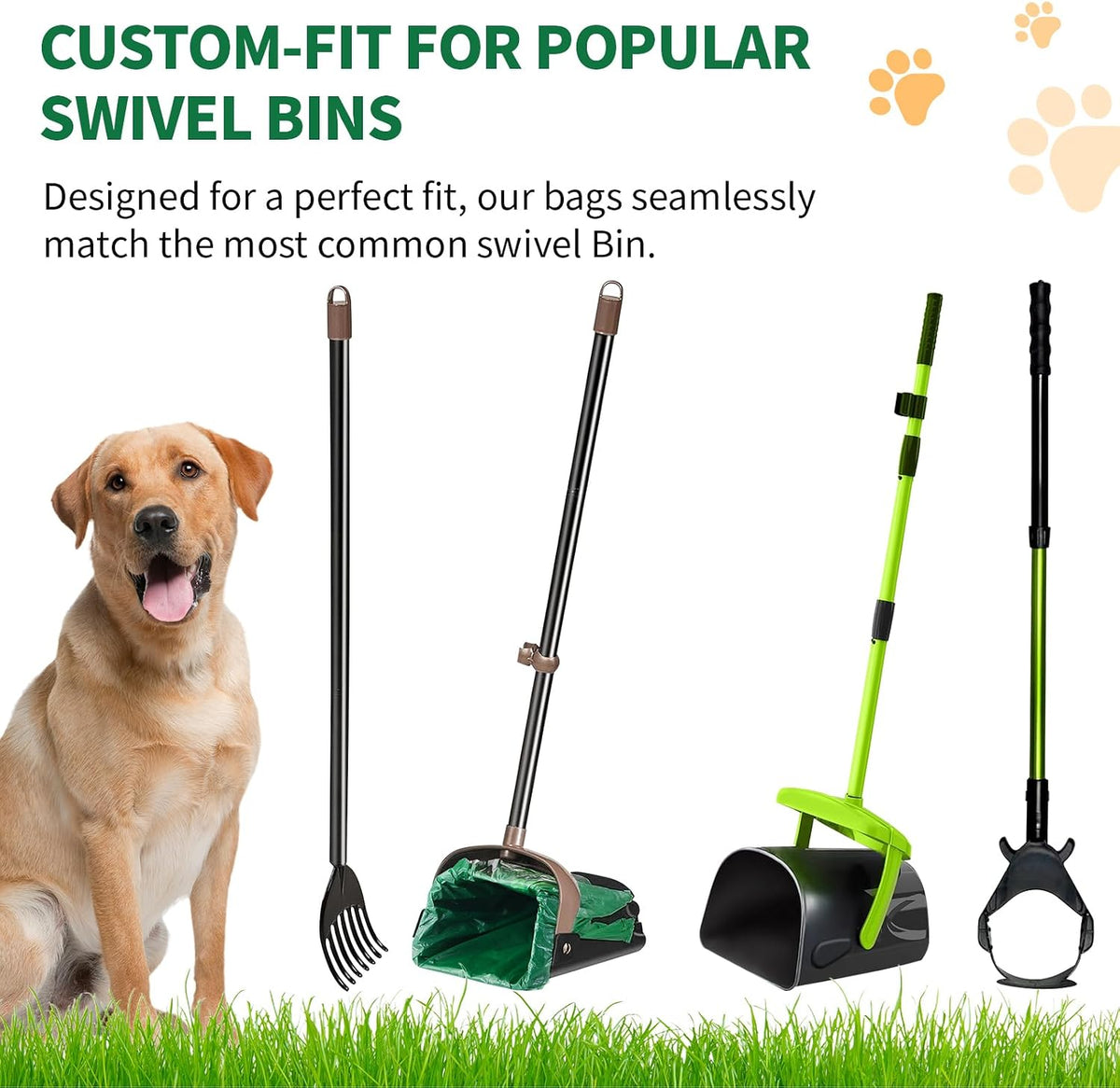 XL Dog Waste Bags with Handles — 125-Count Value Pack