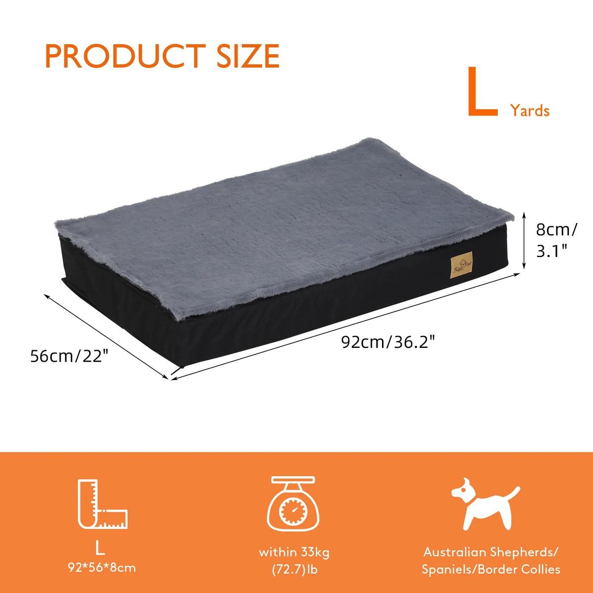 BingoPaw Orthopedic Foam Dog Bed with Washable Cover