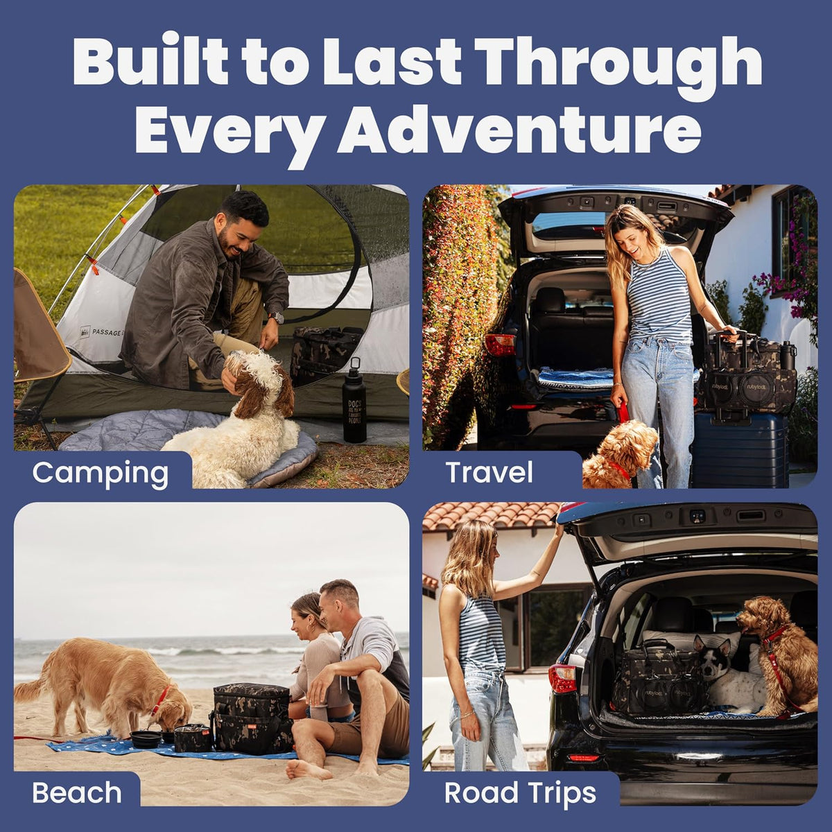 Dog Travel Bag Organizer with Food Containers & Accessories