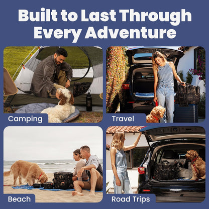 Dog Travel Bag Organizer with Food Containers & Accessories