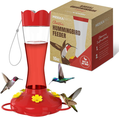 2-Pack 10 oz Glass Hummingbird Feeders