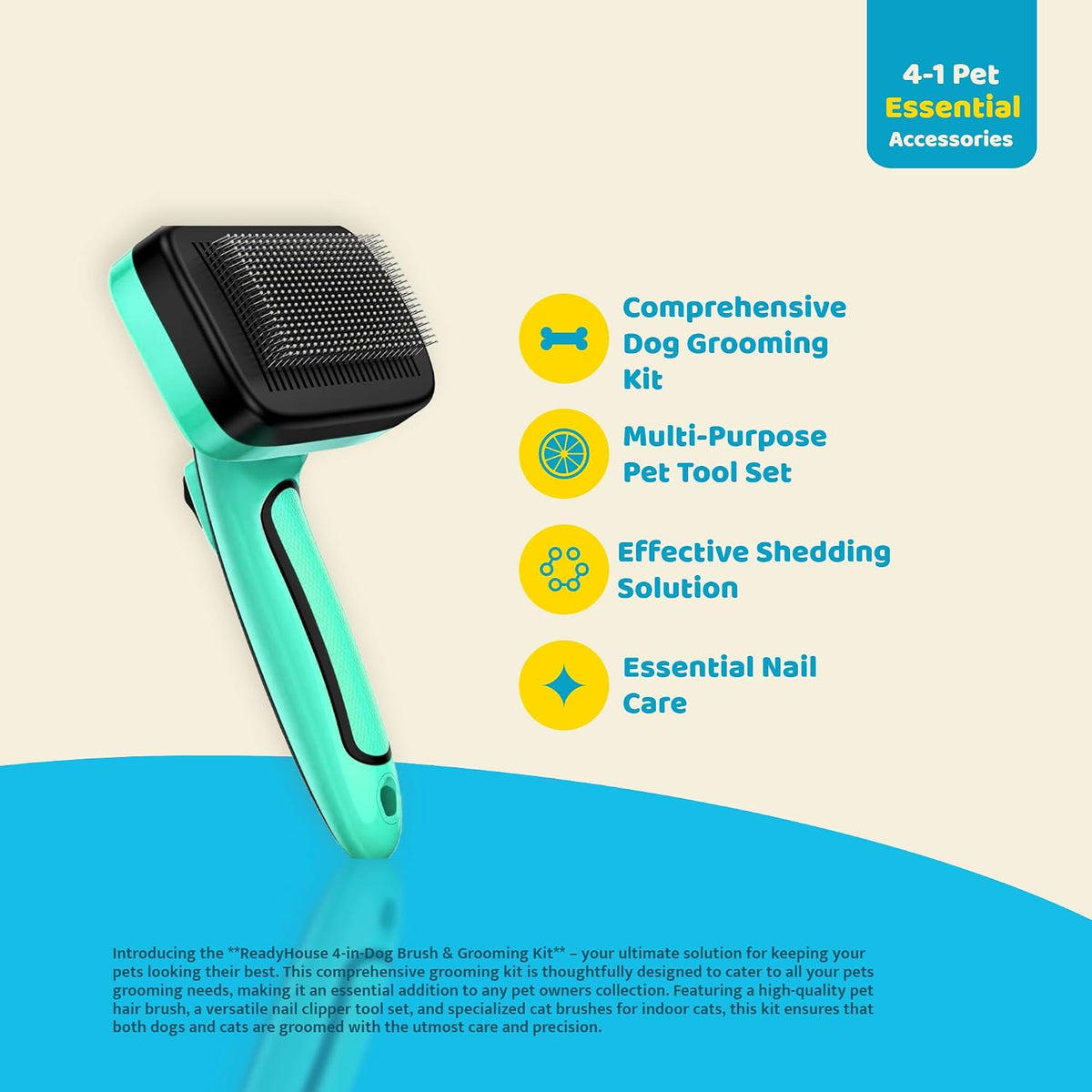 4-in-1 Dog & Cat Grooming Kit
