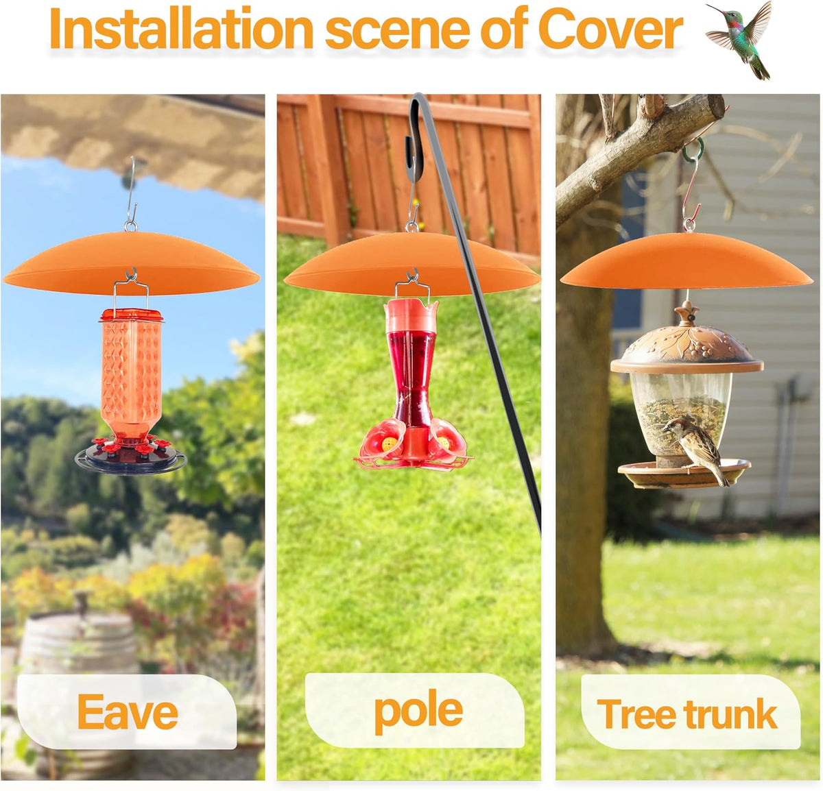 13" Hummingbird Feeder Shade Cover,Bird Feeder Dome Rain Cover,Smart Bird Feeders Umbrella,Squirrel Baffle for Shepherd'S Hook Outdoors (Terracotta), 1 Pack