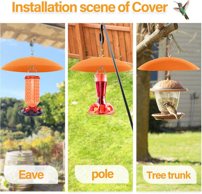 13" Hummingbird Feeder Shade Cover,Bird Feeder Dome Rain Cover,Smart Bird Feeders Umbrella,Squirrel Baffle for Shepherd'S Hook Outdoors (Terracotta), 1 Pack