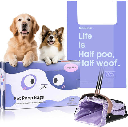 XL Dog Waste Bags with Handles — 125-Count Value Pack