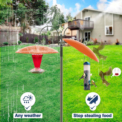 13" Hummingbird Feeder Shade Cover,Bird Feeder Dome Rain Cover,Smart Bird Feeders Umbrella,Squirrel Baffle for Shepherd'S Hook Outdoors (Terracotta), 1 Pack