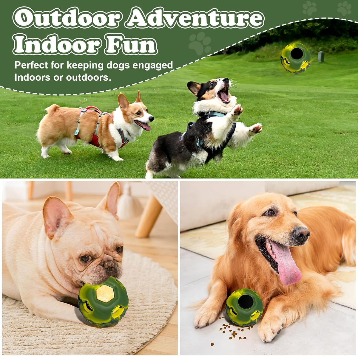 Interactive Dog Treat Puzzle & Enrichment Ball