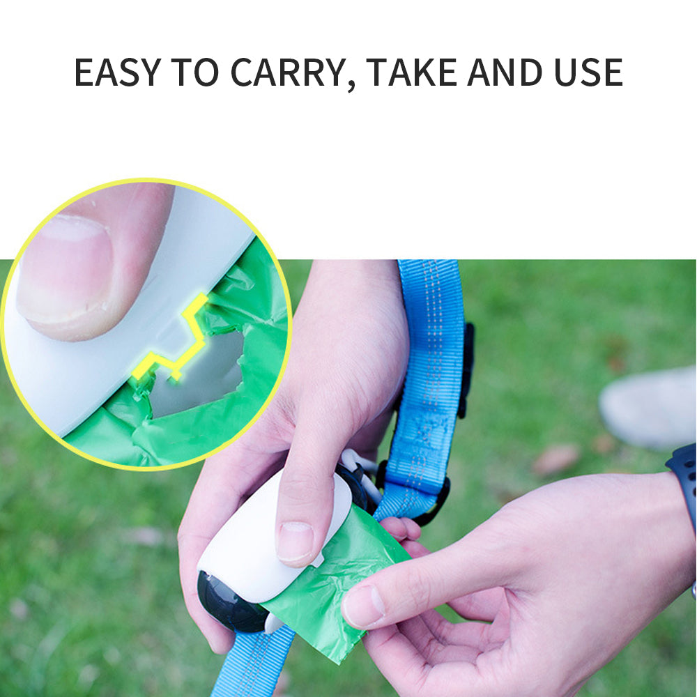 Space Capsule Leash Waste-Bag Dispenser in use